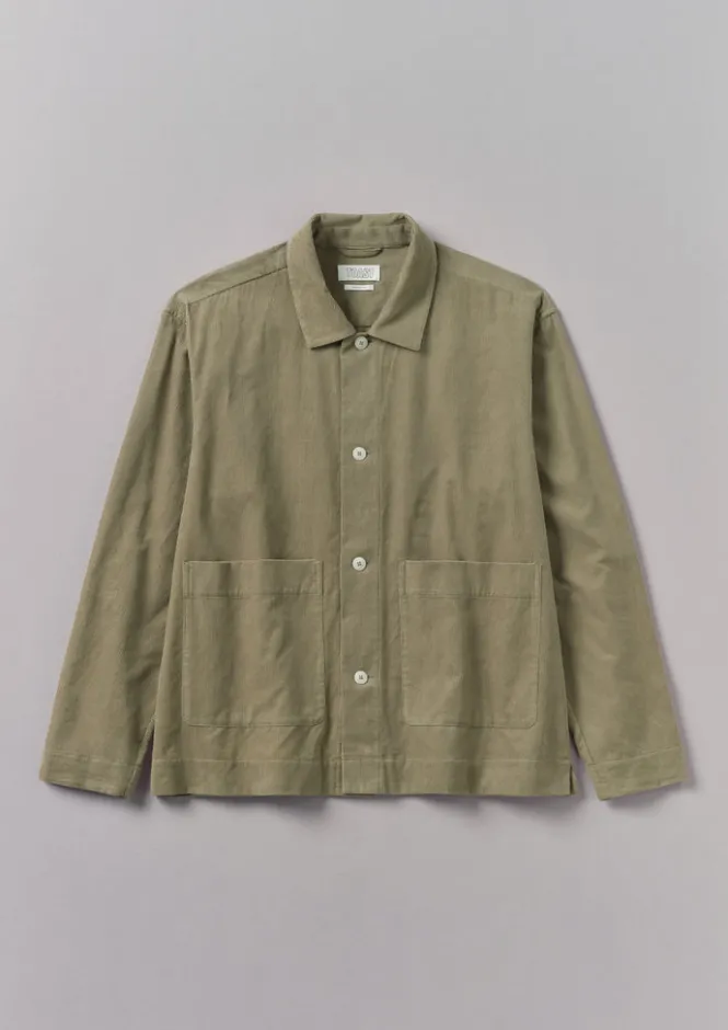 Cord|Loungewear-TOAST Soft Organic Cord Relaxed Shirt GreenStone