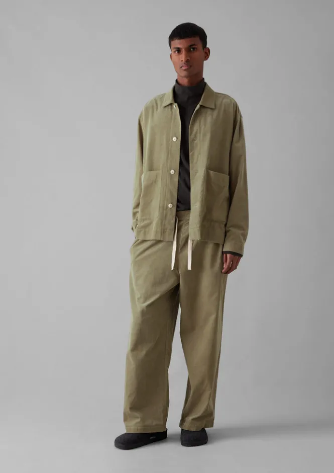 Cord|Loungewear-TOAST Soft Organic Cord Relaxed Shirt GreenStone