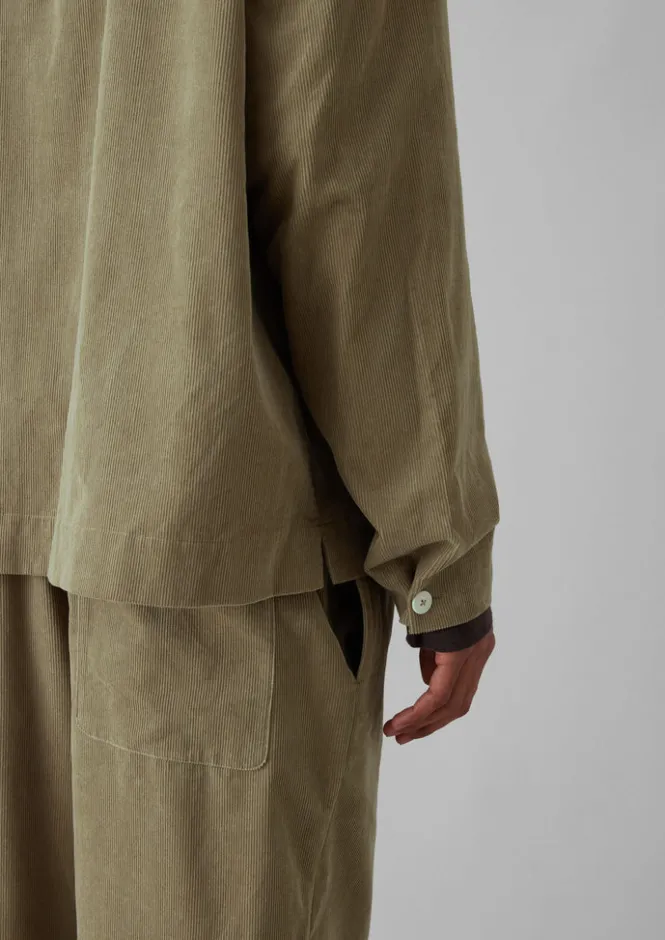 Cord|Loungewear-TOAST Soft Organic Cord Relaxed Shirt GreenStone