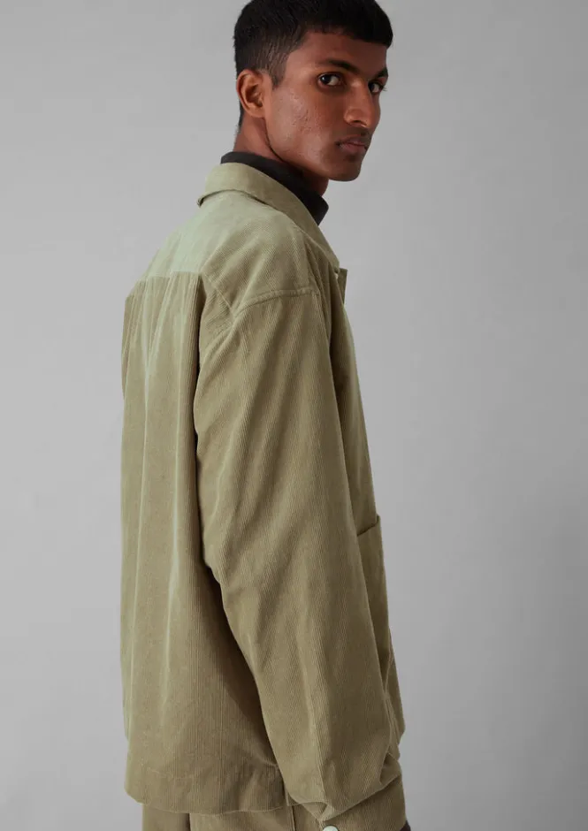 Cord|Loungewear-TOAST Soft Organic Cord Relaxed Shirt GreenStone