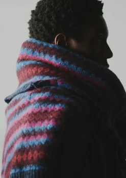 Knitwear-TOAST Soundwave Jacquard Crew Neck Sweater AmethystMulti