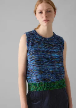 Knitwear-TOAST Space Dyed Wool Knitted Tank Galaxy/Green