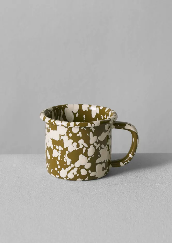 Outdoor-TOAST Splatter Enamel Mug Olive/Ecru