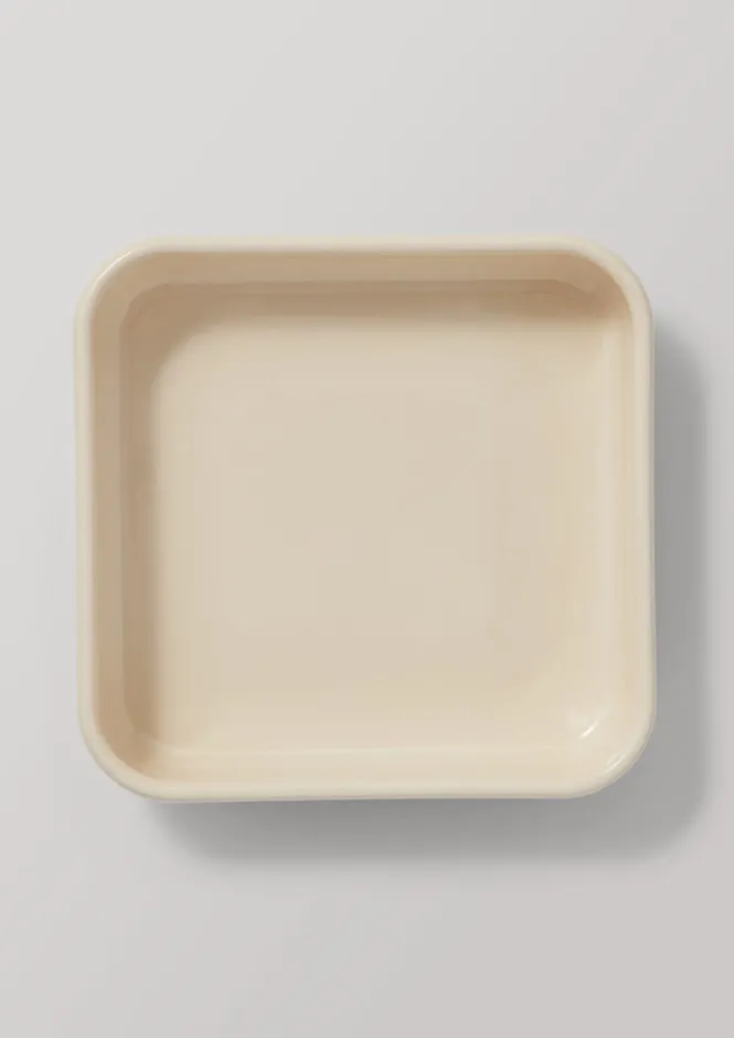 Outdoor-TOAST Square Enamel Oven Dish Cumin/Cream