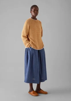 Linen|Jersey-TOAST Stripe Linen Cotton Sweater Spice/Putty