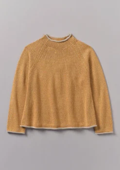 Linen|Jersey-TOAST Stripe Linen Cotton Sweater Spice/Putty