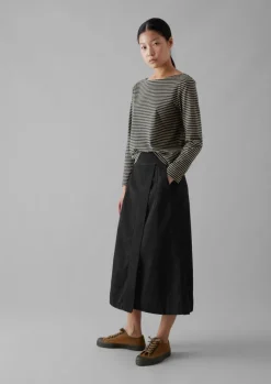 Jersey|Tops & Tees-TOAST Stripe Soft Cotton Long Sleeve Tee Grey/Sand