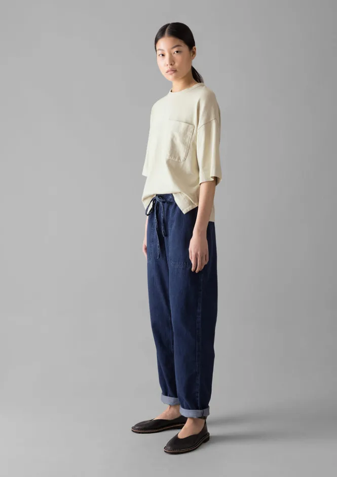 Denim|Workwear-TOAST Suki Panelled Denim Trousers Indigo