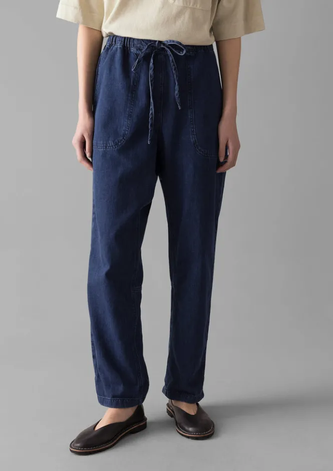 Denim|Workwear-TOAST Suki Panelled Denim Trousers Indigo