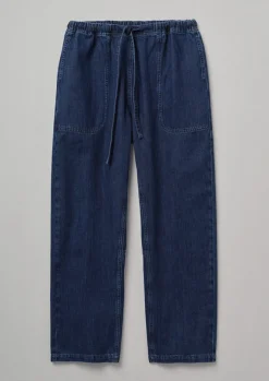 Denim|Workwear-TOAST Suki Panelled Denim Trousers Indigo