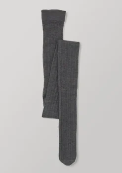 Socks & Tights-TOAST Swedish Stockings Fishbone Tights AnthraciteMelange
