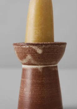 Decorative Pieces|Ceramics-TOAST SZ Ceramics Pillar Candle Holder Chestnut