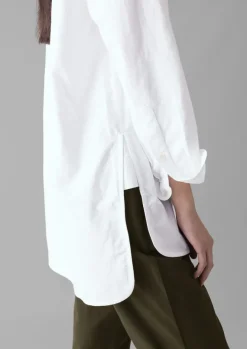 Workwear|Shirts-TOAST Taro Cotton Oxford Long Shirt White