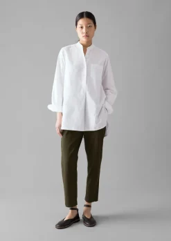 Workwear|Shirts-TOAST Taro Cotton Oxford Long Shirt White