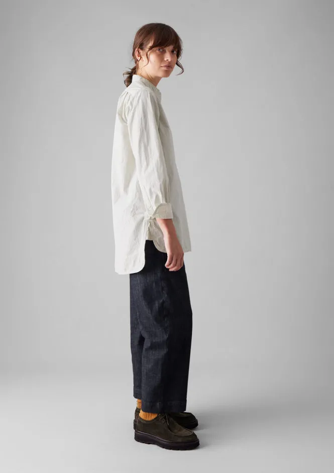 Tops & Tees-TOAST Taro Stripe Organic Cotton Poplin Shirt SunwashedBlue