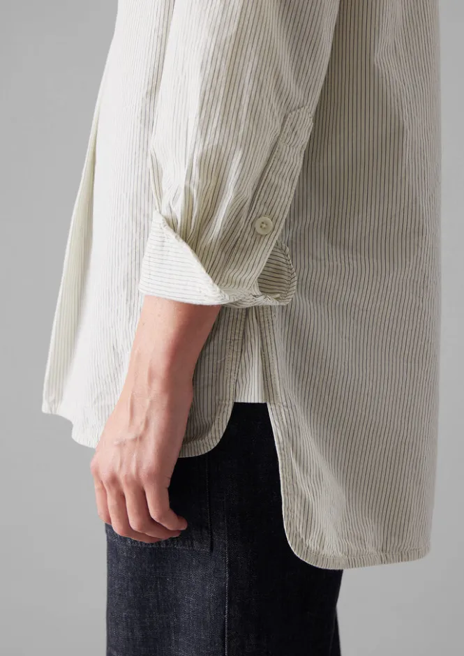 Tops & Tees-TOAST Taro Stripe Organic Cotton Poplin Shirt SunwashedBlue