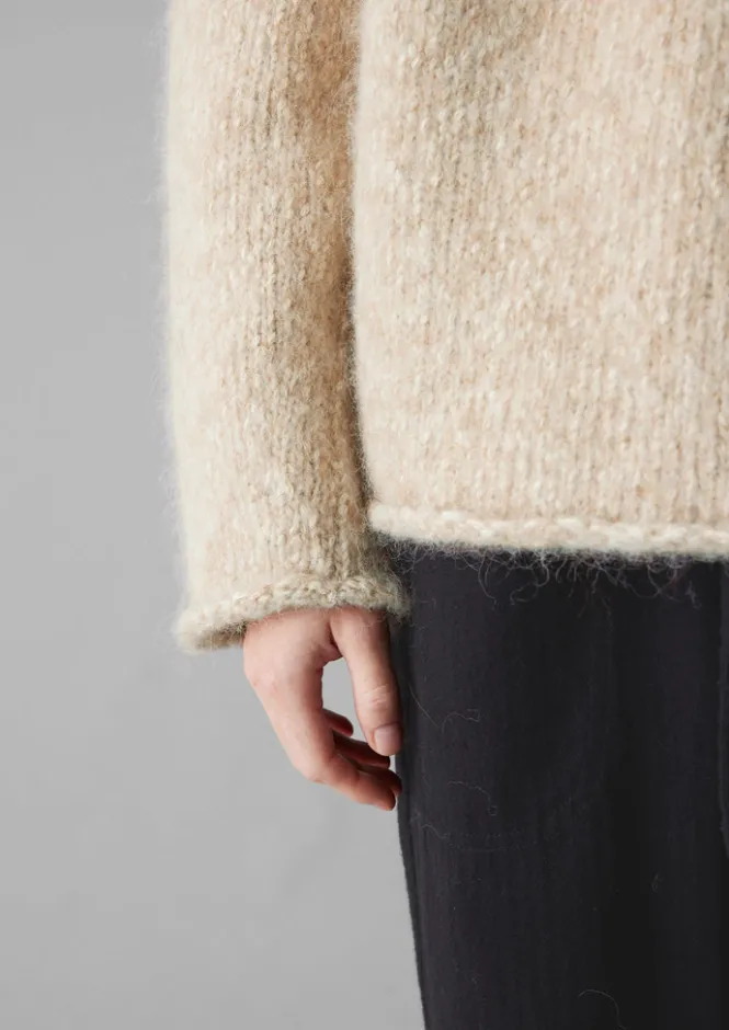 Jersey|Loungewear-TOAST Textured Cotton Alpaca Sweater Moonstone