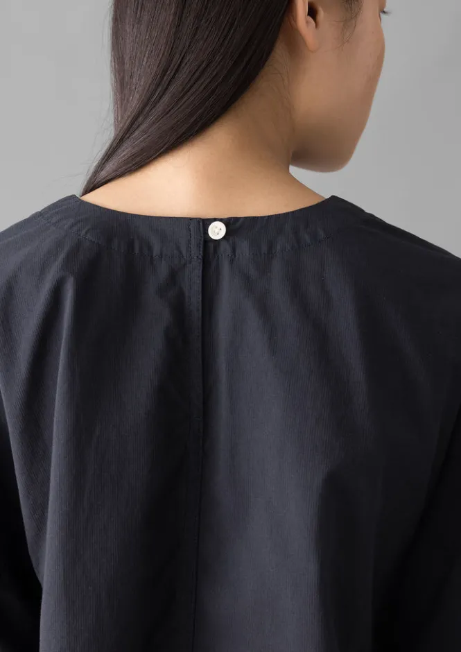 Tops & Tees-TOAST Textured Cotton Poplin V-Neck Top Ink