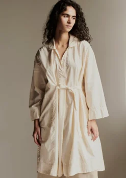 Tops & Tees-TOAST Textured Cotton Poplin Wrap Shirt Ecru
