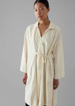 Tops & Tees-TOAST Textured Cotton Poplin Wrap Shirt Ecru