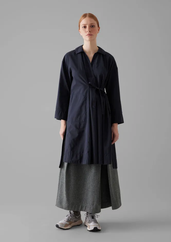 Shirts|Tops & Tees-TOAST Textured Cotton Poplin Wrap Shirt Ink