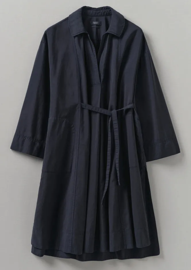 Shirts|Tops & Tees-TOAST Textured Cotton Poplin Wrap Shirt Ink