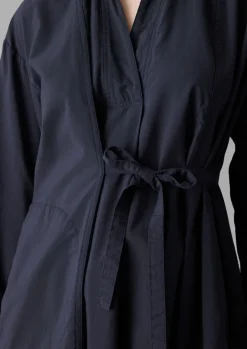 Shirts|Tops & Tees-TOAST Textured Cotton Poplin Wrap Shirt Ink