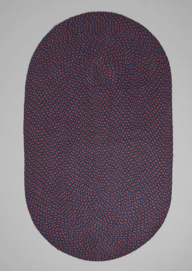 Textiles|Rugs-TOAST The Braided Rug Company Organic Jute Rug Navy/BurntOrange