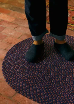 Textiles|Rugs-TOAST The Braided Rug Company Organic Jute Rug Navy/BurntOrange