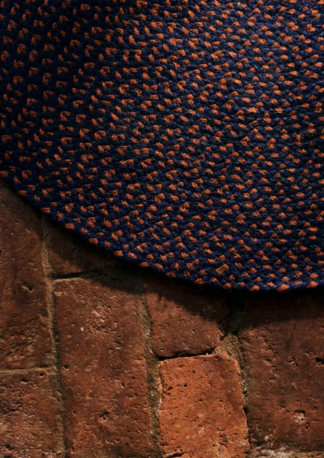 Textiles|Rugs-TOAST The Braided Rug Company Organic Jute Rug Navy/BurntOrange