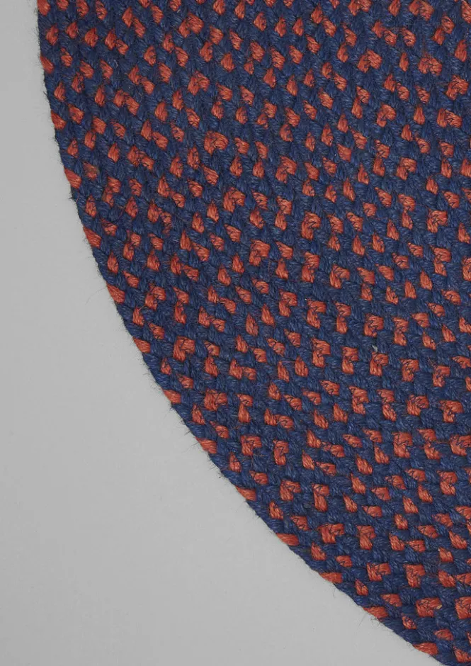 Textiles|Rugs-TOAST The Braided Rug Company Organic Jute Rug Navy/BurntOrange