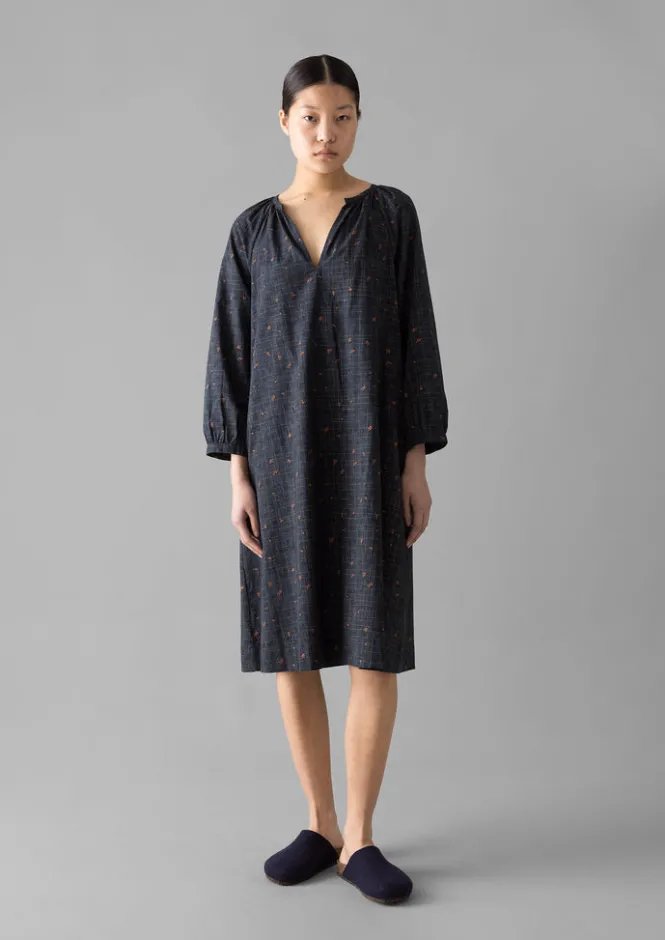 Nightwear|Loungewear-TOAST Trellis Floral Block Print Nightdress Blueberry