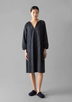 Nightwear|Loungewear-TOAST Trellis Floral Block Print Nightdress Blueberry