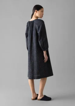 Nightwear|Loungewear-TOAST Trellis Floral Block Print Nightdress Blueberry