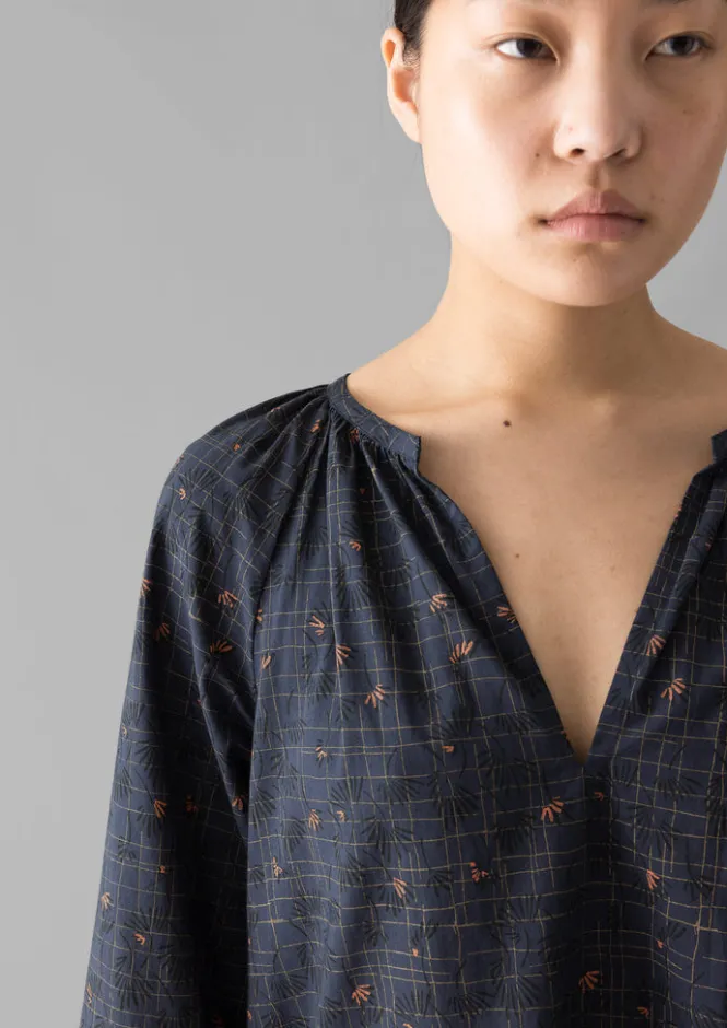 Nightwear|Loungewear-TOAST Trellis Floral Block Print Nightdress Blueberry