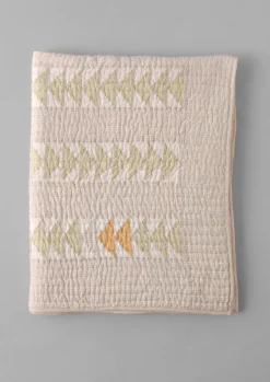 Textiles|Blankets & Throws-TOAST Triangle Patchwork Check Cotton Quilt SoftFern/Sand
