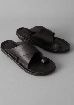 Sandals-TOAST Trippen Alex Leather Sandals Black