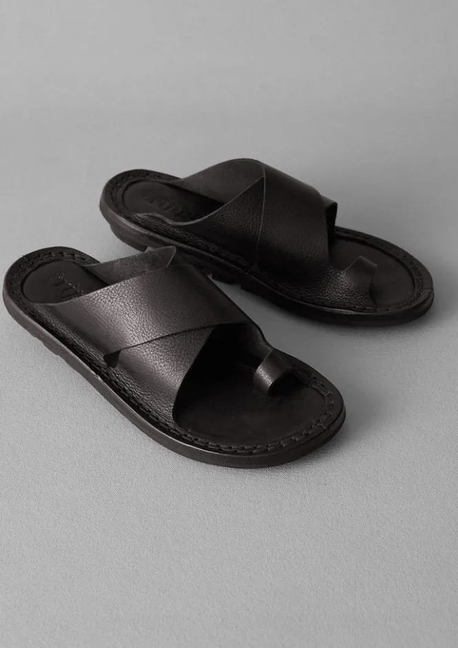 Sandals-TOAST Trippen Alex Leather Sandals Black