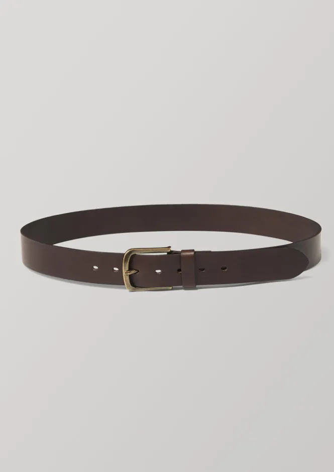 Bags & Belts-TOAST Vegetable Tanned Leather Belt DarkBrown