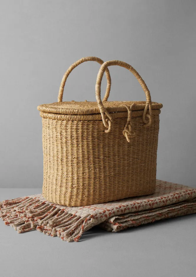 Baskets-TOAST Veta Vera Grass Picnic Basket Natural
