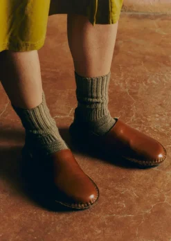 Shoes|Slippers-TOAST Vibae Roma Leather Mules Tan