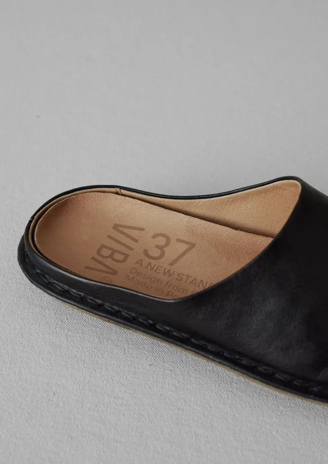 Shoes|Slippers-TOAST Vibae Roma Leather Mules Black