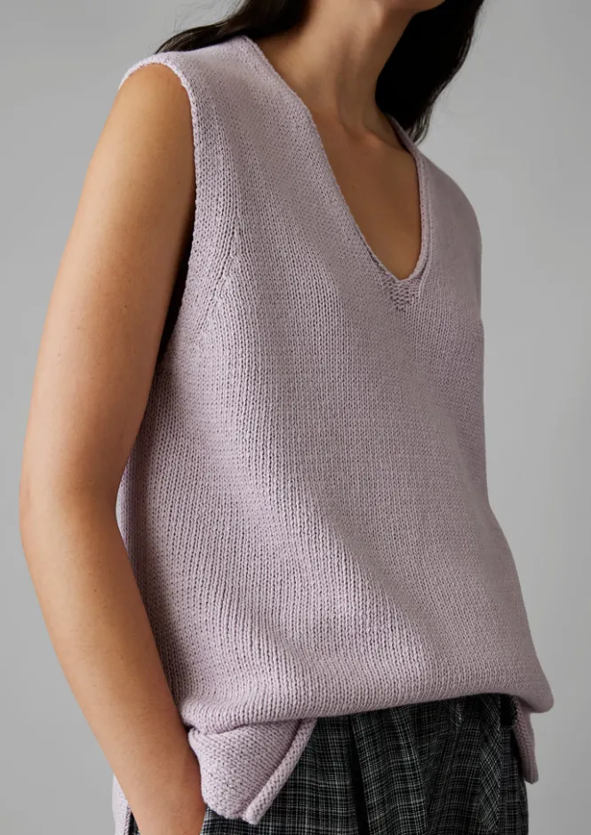 Linen|Loungewear-TOAST V-Neck Linen Cotton Knitted Tank WoodLilac