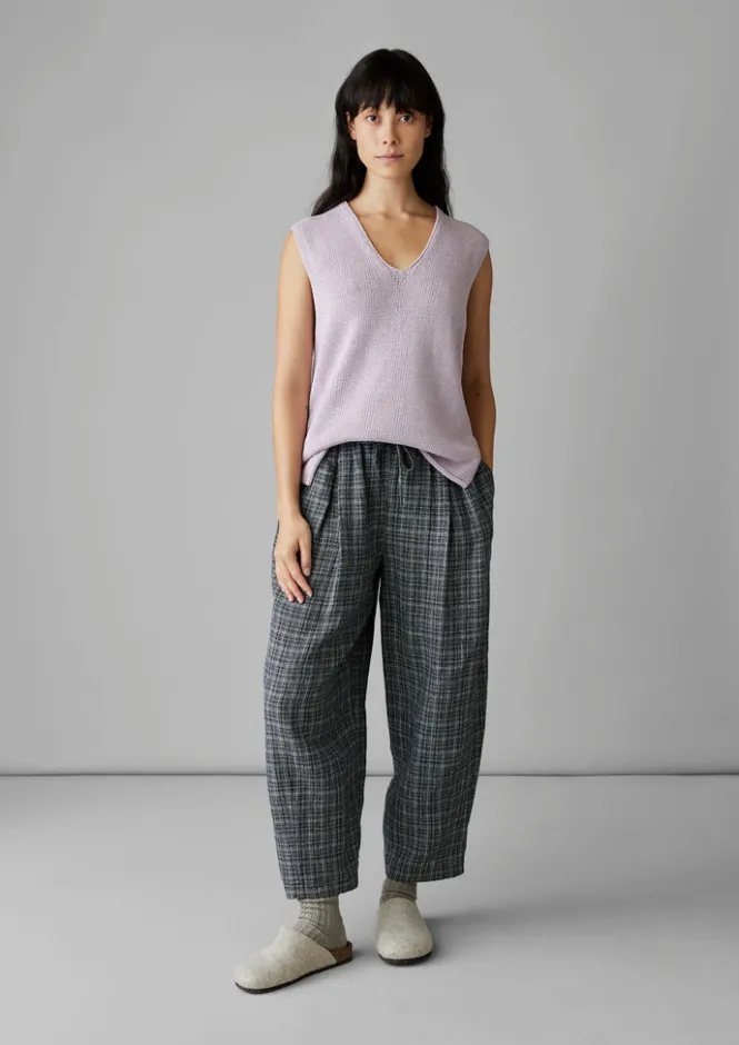 Linen|Loungewear-TOAST V-Neck Linen Cotton Knitted Tank WoodLilac