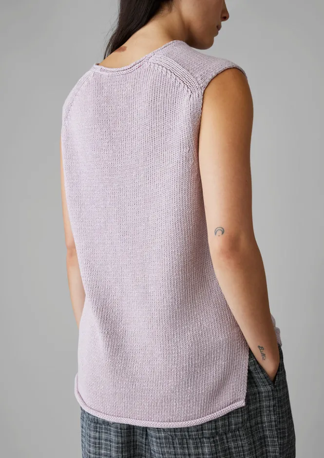 Linen|Loungewear-TOAST V-Neck Linen Cotton Knitted Tank WoodLilac