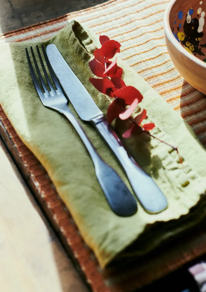 Textiles|Tableware-TOAST Washed Linen Napkin Celery