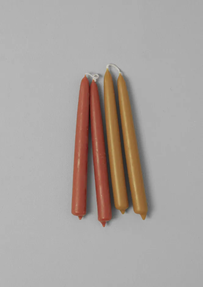 Candles & Holders-TOAST Wax Atelier Set of Four Dinner Candles Caramel/Carnelian