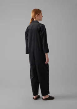 Loungewear|Jumpsuits-TOAST Wide Leg Organic Cord Jumpsuit Charcoal