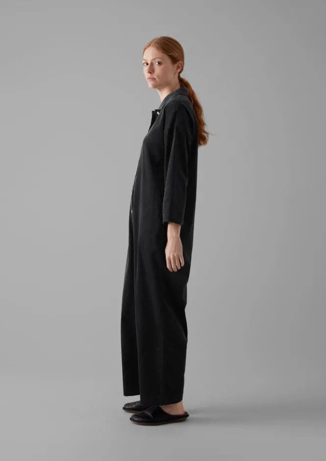 Loungewear|Jumpsuits-TOAST Wide Leg Organic Cord Jumpsuit Charcoal