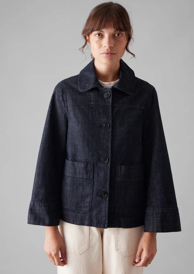 Denim|Coats & Jackets-TOAST Wide Sleeve Organic Denim Jacket Indigo